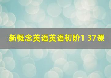 新概念英语英语初阶1 37课